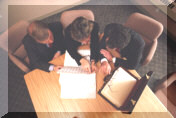 photo of company discussion